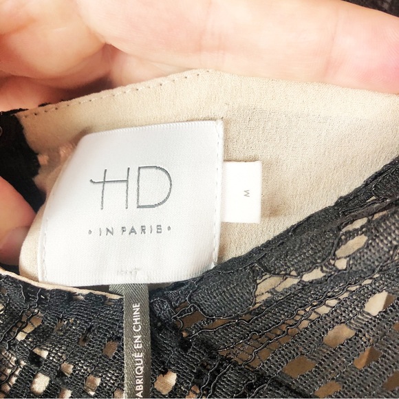 HD in Paris Anthropologie Drea Bell Sleeve Lace Dress | Black | Size Medium - Picture 14 of 14